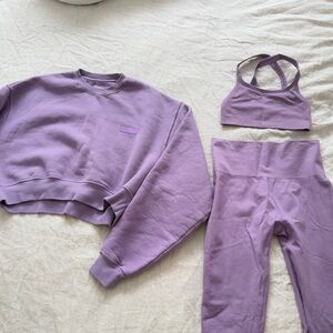 SET Active Purple Sweatshirt and Leggings Set